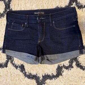Abercrombie & Fitch Dark Wash Denim Shorts Women Size 26
